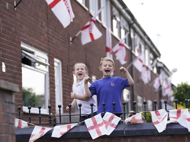 Noah Butterworth (left) and Harry Chamberlain on Wales Street, Oldham, Lancashire