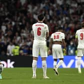 England's dejected players at the end of the Euro 2020 final at Wembley