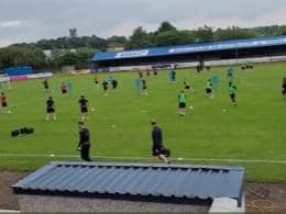 The Latics squad are put through their paces in the picturesque surroundings of Kilsyth Rangers' Duncansfield ground
