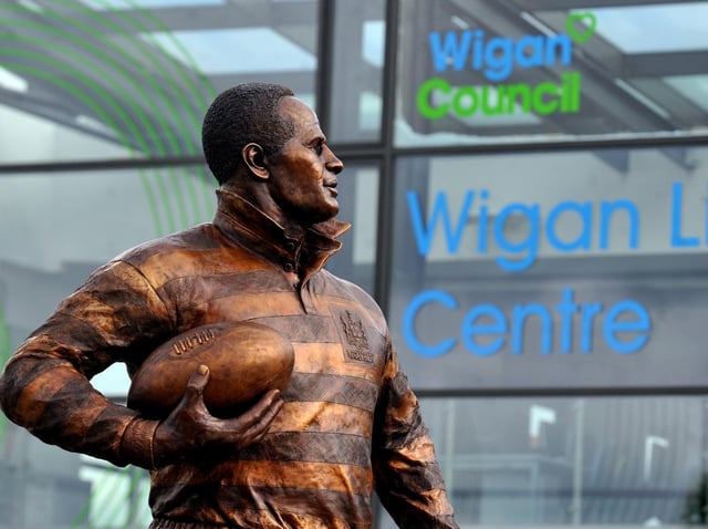 Number 1 - The Billy Boston statue in Believe Square