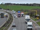 Two lanes were closed between junctions 24 and 25