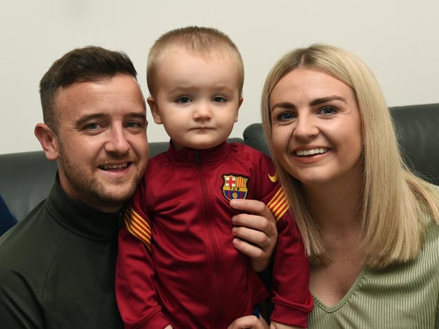 Joe and Chloe Banks with Luca