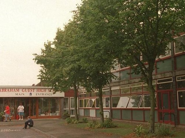 The now demolished Abraham Guest High School in Orrell