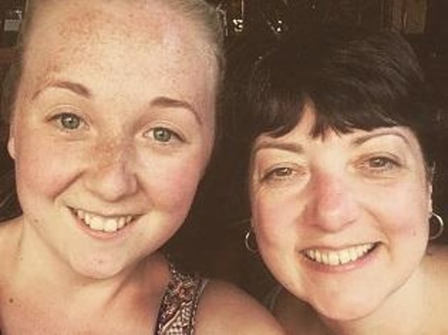 Rebecca Caunce with her mum Joanne
