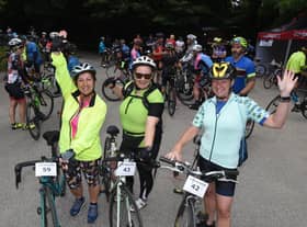 Gill Morgan, Vikki Hodkinson and Kath Pearson ready to ride