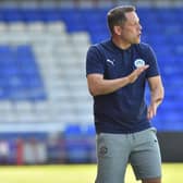 Leam Richardson on the sidelines at Oldham