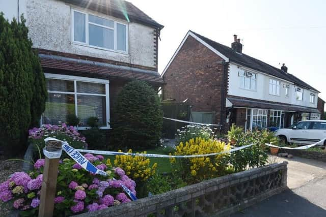 Police tape at the scene of the incident in Shevington