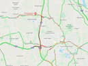 Highways England warned motorists to expect 30 minute delays on the approach to the collision. (Credit: AA)