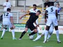 Charlie Wyke in action for Latics at Fylde