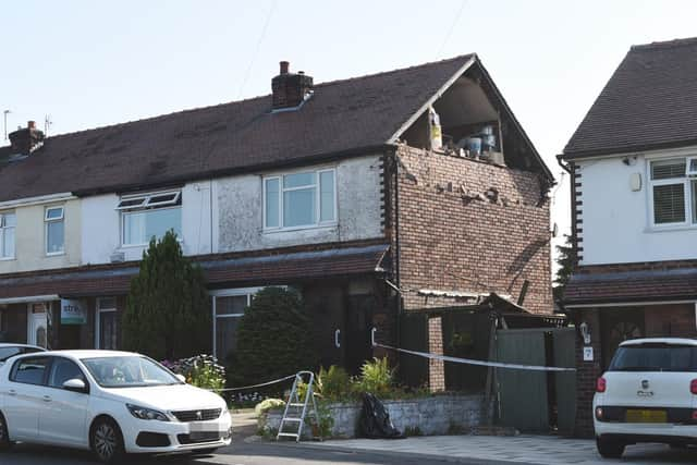 The house in Shevington after a gable end collapsed