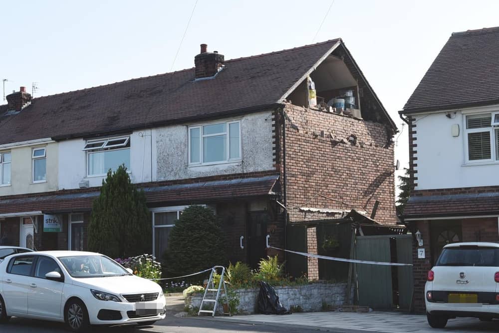 The house in Shevington after a gable end collapsed