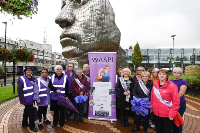 Waspi pension campaigners in Wigan town centre