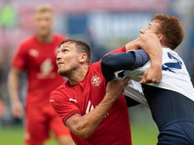 Charlie Wyke in pre-season action against Preston
