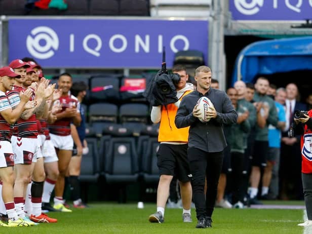 Dom Manfredi received a guard of honour before kick-off. Picture: SWPix