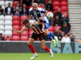 Jack Whatmough wins the ball at Sunderland