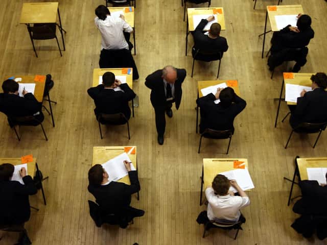 Some students sat "mini-exams" this year but for the most part this was not a familiar scene in the 2020-21 academic year as teacher assessment held sway
