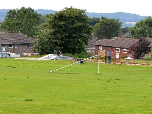 The wrecked goal posts
