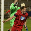 Scott Wootton scores a late winner at Bristol Rovers earlier this year