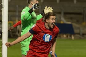 Scott Wootton scores a late winner at Bristol Rovers earlier this year