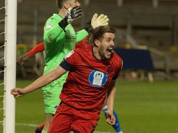 Scott Wootton scores a late winner at Bristol Rovers earlier this year