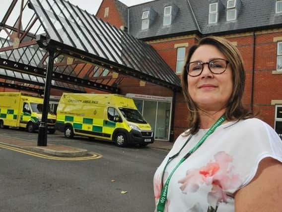 Mary Fleming director of operations outside A&E at Wigan Infirmary