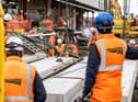 Engineers replacing bridges at Warrington Bank Quay station