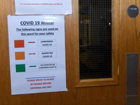 Doors leading to the Covid ward at Royal Preston Hospital.