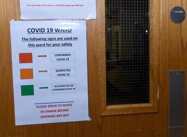 Doors leading to the Covid ward at Royal Preston Hospital.