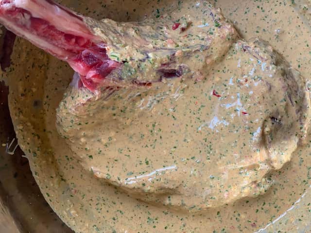 The Cote de Boeuf nestles and marinades in its cushion of spiced loveliness
