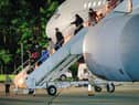 Afghan evacuees arrive at RAF Brize Norton