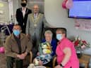 Vera Yates with family members and Coun Steven Dawber