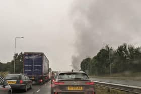 A vehicle has caught fire on the M6 near Wigan