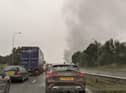 A vehicle has caught fire on the M6 near Wigan