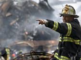 A firefighter is seen in the aftermath of the World Trade Centre attacks on September 11, 2001