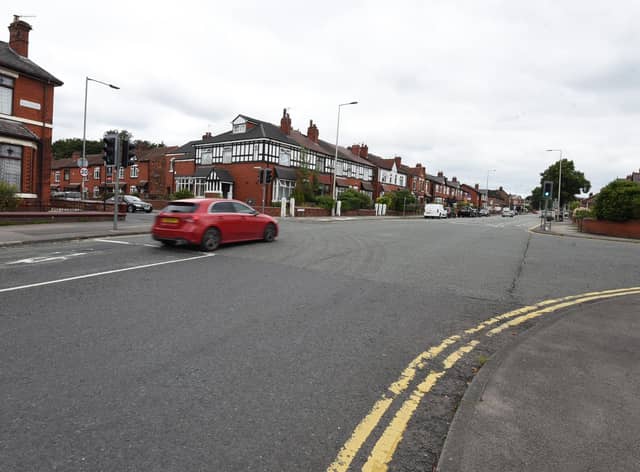 The junction of Kenyon Road, Mesnes Road and Walkden Avenue