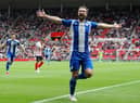 Gwion Edwards scores at Sunderland on the opening day