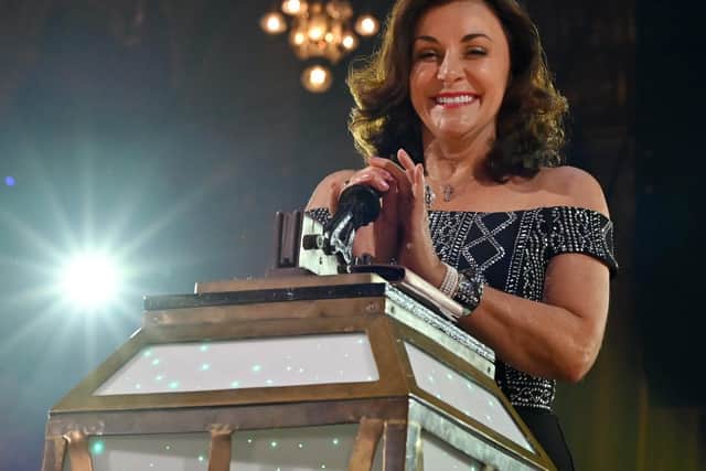 The Queen of Latin and Strictly Come Dancing head judge Shirley Ballas, who found success in Blackpool as a young dancer in the '80s, flicked the switch on the Illuminations on the evening of Friday, September 3, 2021 inside the Tower Ballroom (Picture: Darren Nelson)