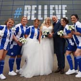 The bride, the groom and their footballing retinue
