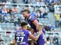 Celebrating Ethan Havard's first-half try