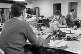 Janet in her sub-editing days at the Wigan Observer in the 1980s