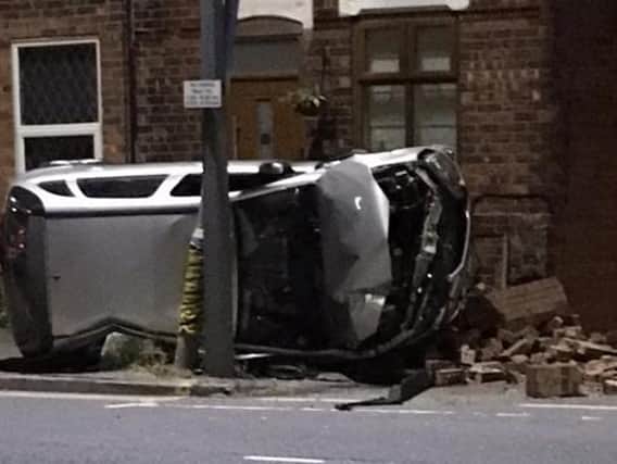 A picture of the crash's aftermath on Atherton Road