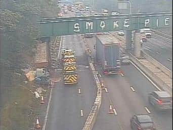 National Highways have confirmed lane closures will remain in place on the M6 as emergency repairs are made to a railway bridge.