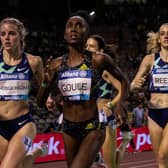 Keely Hodgkinson on her way to victory at the Zurich Diamond League