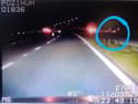 The car, circled heading the wrong way down the M6 on Saturday. Photo: Lancs Road Police