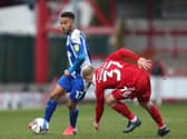 David Morgan in action for Accrington against Latics last season