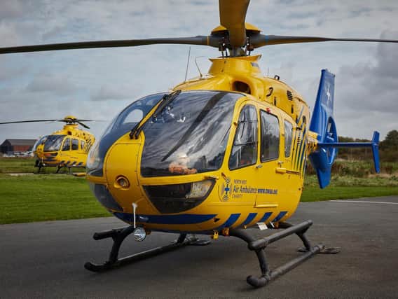 An air ambulance was called to a medical emergency in Wigan