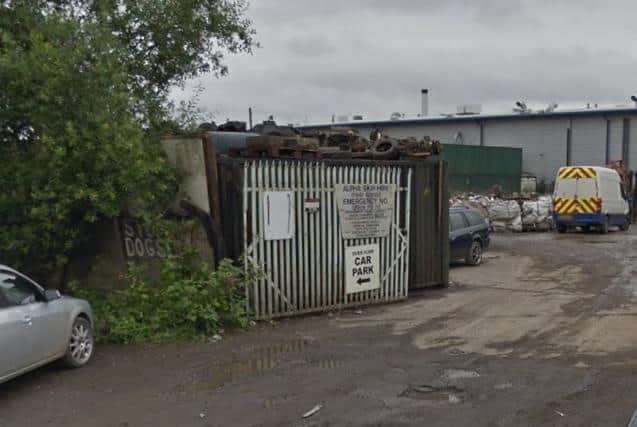 The Alpha Skip Hire site in Leigh