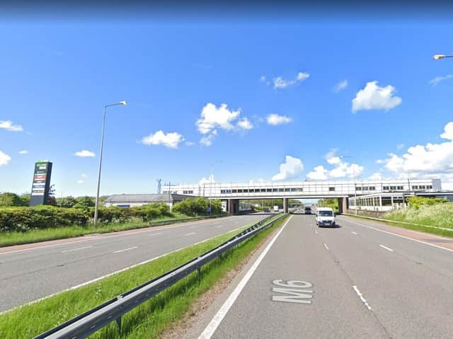 A woman has died after a crash at Charnock Richard Services on the M6 this morning (Wednesday, September 22). Pic: Google