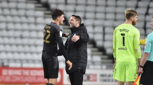 Leam Richardson with Kyle Joseph at Sunderland last season