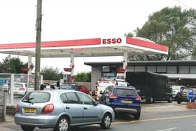 Queuing at the Orrell Esso garage